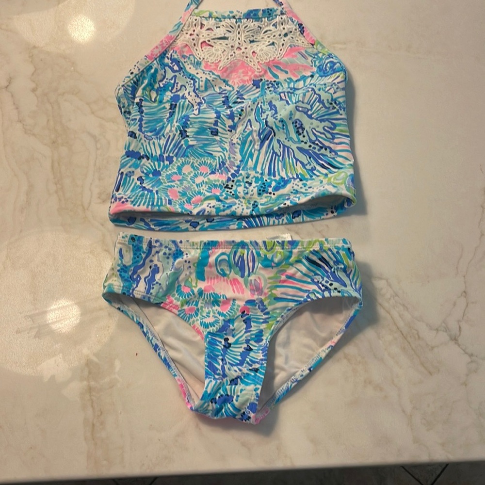 Lilly Pulitzer tankini- Blue and Pink